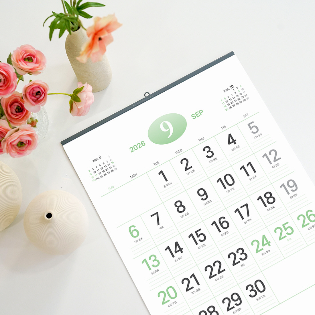 2026년 특대형 벽걸이달력 큰 글씨 음력 옛날 벽달력 사무실 학교 부모님 월 캘린더 이미지 4