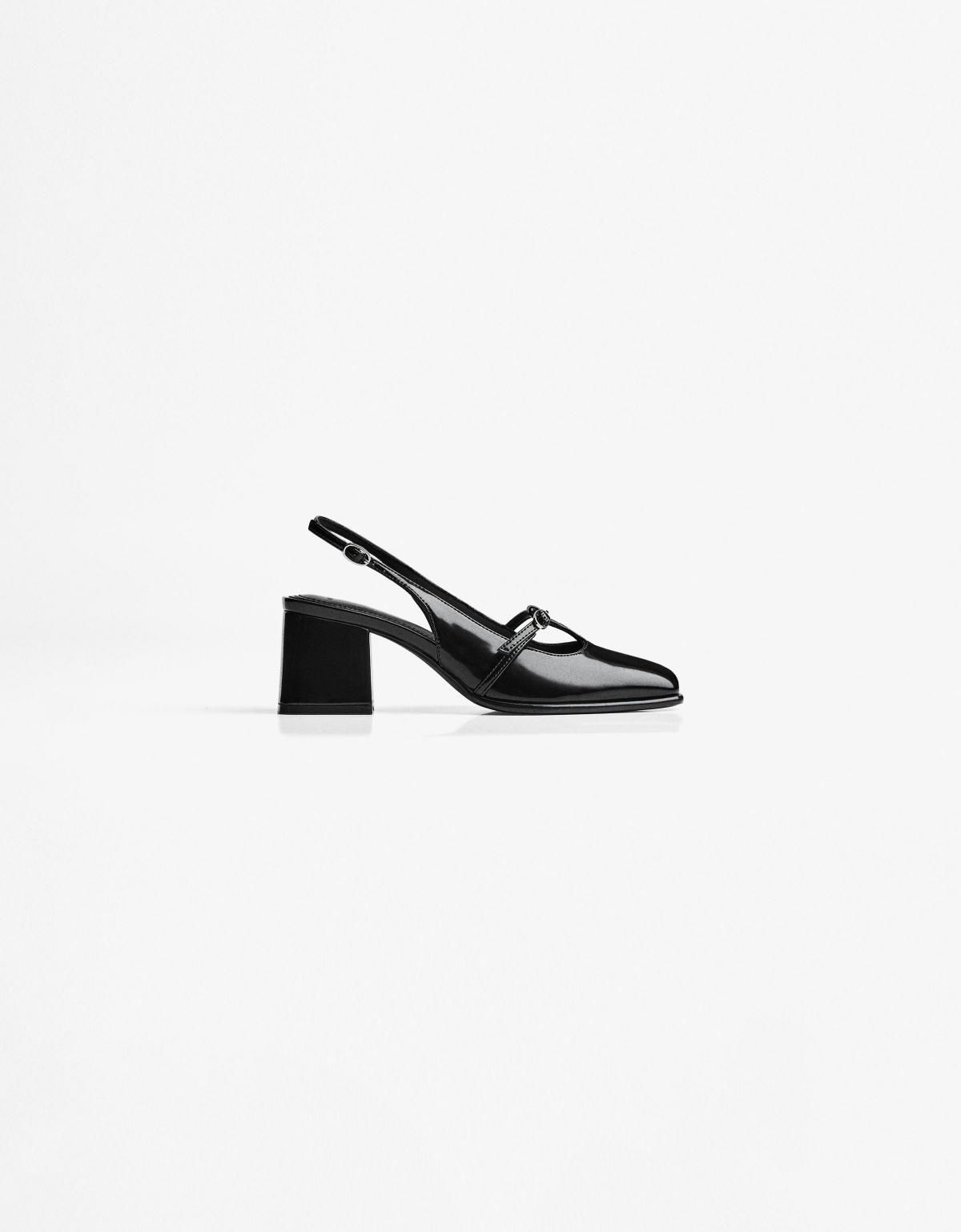 버쉬카 트렌디 블랙 하이힐 슬링백 스트랩 펌프스 1370/664 BLACK 이미지 7