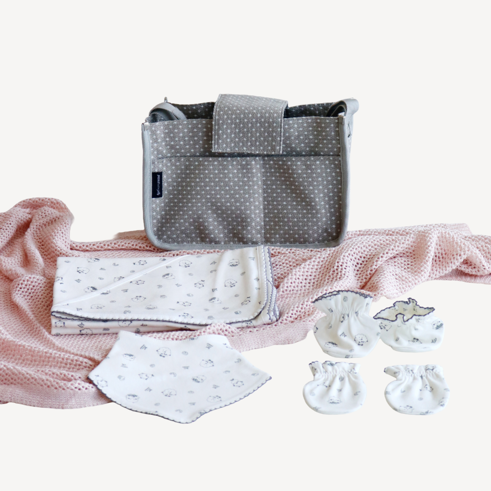 출산 선물세트 6종 망사블랭킷 유모차가방 손싸개 발싸개 속싸개 스카프빕