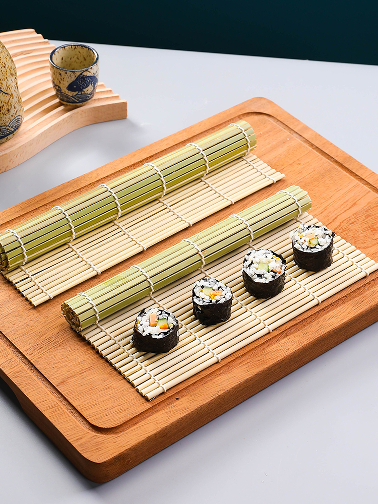 대나무 틀 스시 김밥 업소용 주방 초밥용커튼 초밥롤 조리용 그린 커버 스시 커튼 24x24cm - 상세 이미지 5