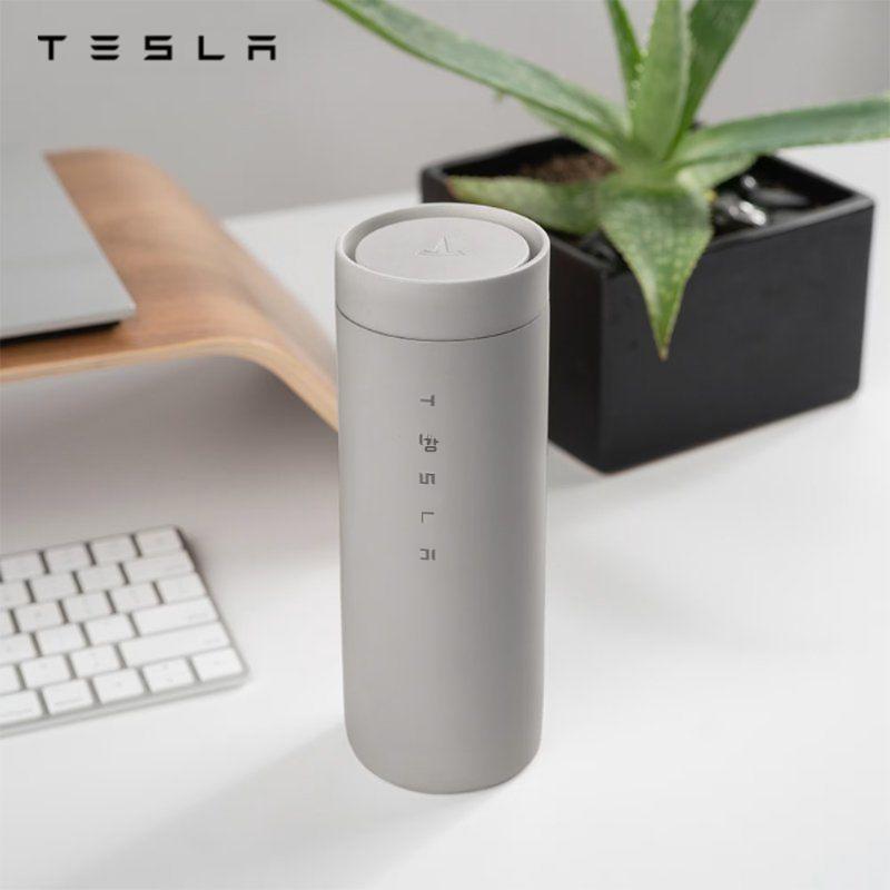 Tesla 테슬라 공식 텀블러 414ml 스테인리스 스틸 벽 뜨겁고 차가운 미끄럼 방지 바닥 검정 - 상세 이미지 4