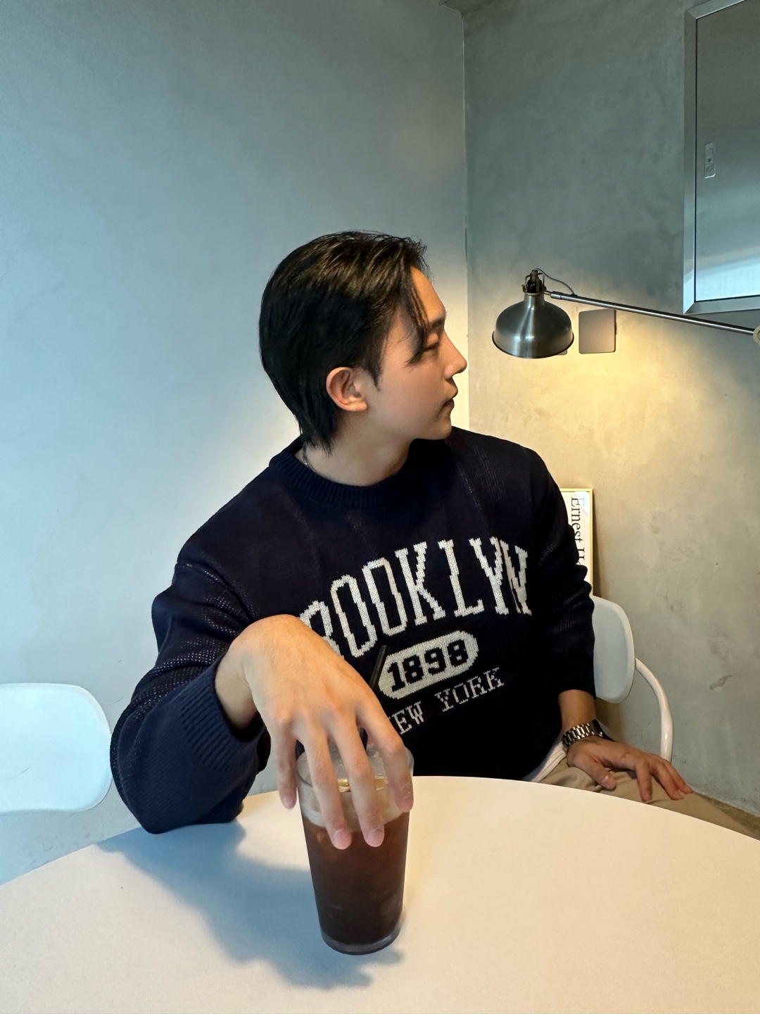 남자가을니트 네이비니트 남자케이블스웨터 - 상세 이미지 2
