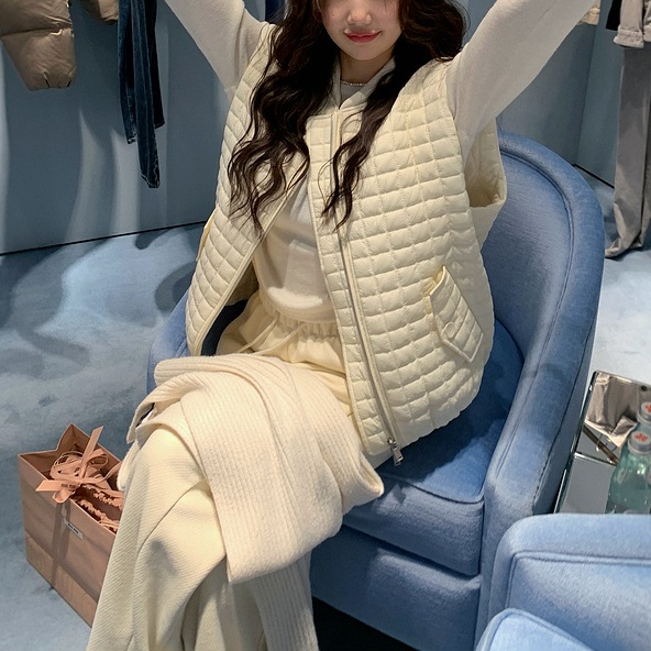 여성 경량 퀼팅 패딩조끼 누빔 레이어드 베스트 이미지 6