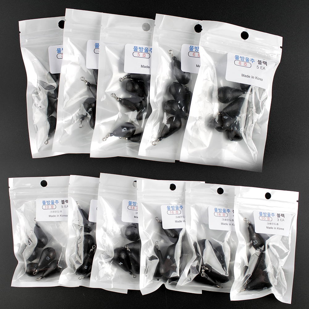 블랙 봉돌 검정 고리 회전 원투 낚시 고리추 구멍추 물방울 강철추 - 상세 이미지 4