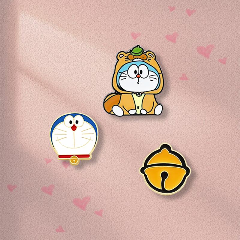 도라에몽 브로치 귀여운 배지 캐릭터 다용도 의류 가방 소품 장식 뱃지 - 상세 이미지 4