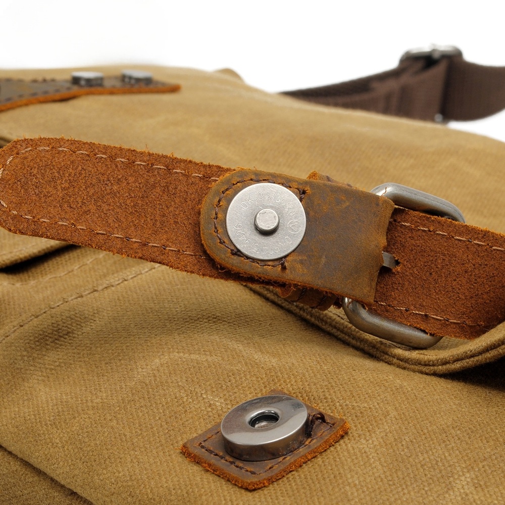 남성 캔버스 빈티지 가죽 숄더백 미니 간편한 보부상 여행 핸드폰 크로와상백 나일론 크로스 - 상세 이미지 4