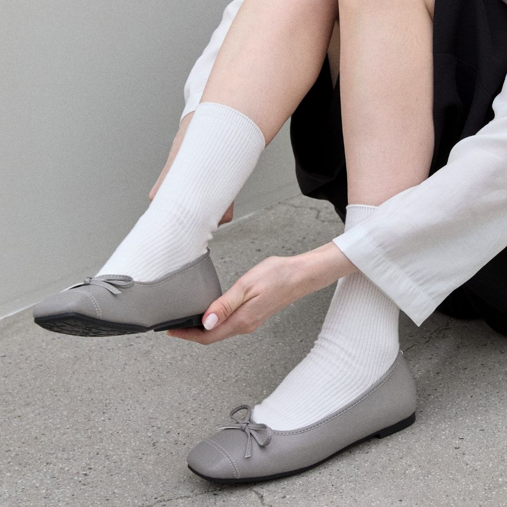 스퍼 레이브 리본 플랫슈즈 그레이 1.5cm -UA9037GE - 상세 이미지 3