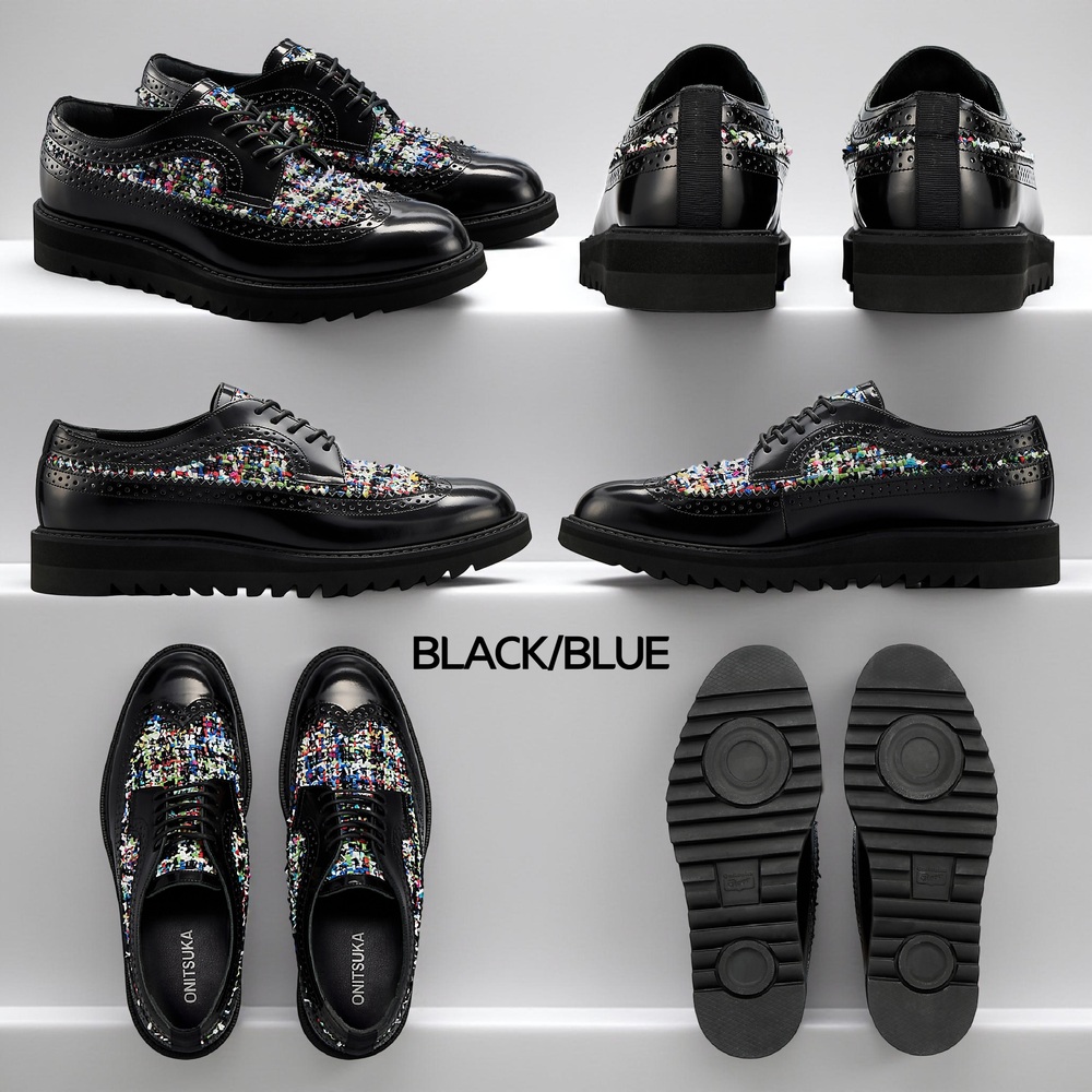 오니츠카타이거 브로그 슈즈 BROGUE 남성 구두 1181A615 BLACK/BLUE 270 - 상세 이미지 2