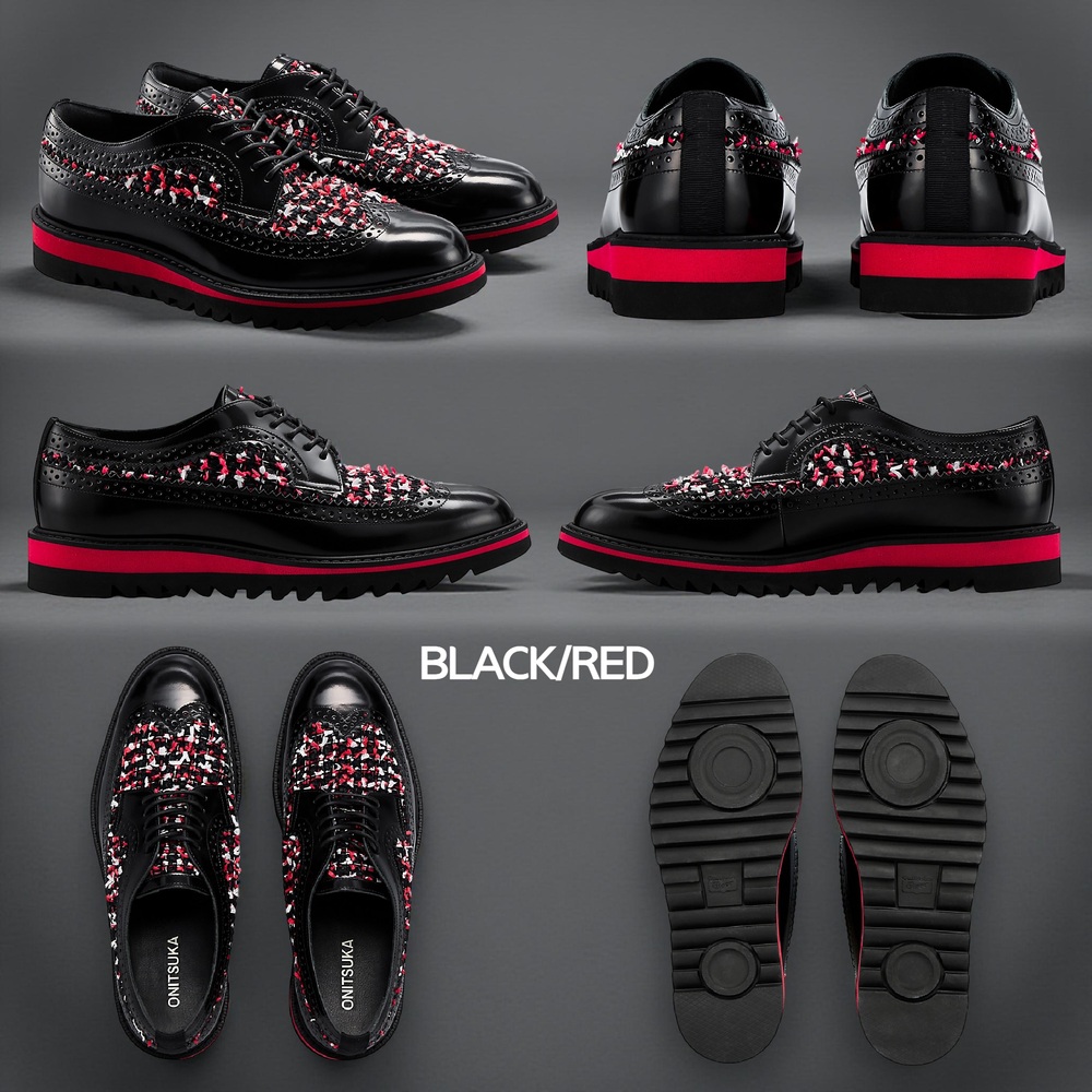 오니츠카타이거 브로그 슈즈 BROGUE 남성 구두 1181A615 BLACK/BLUE 270 - 상세 이미지 3