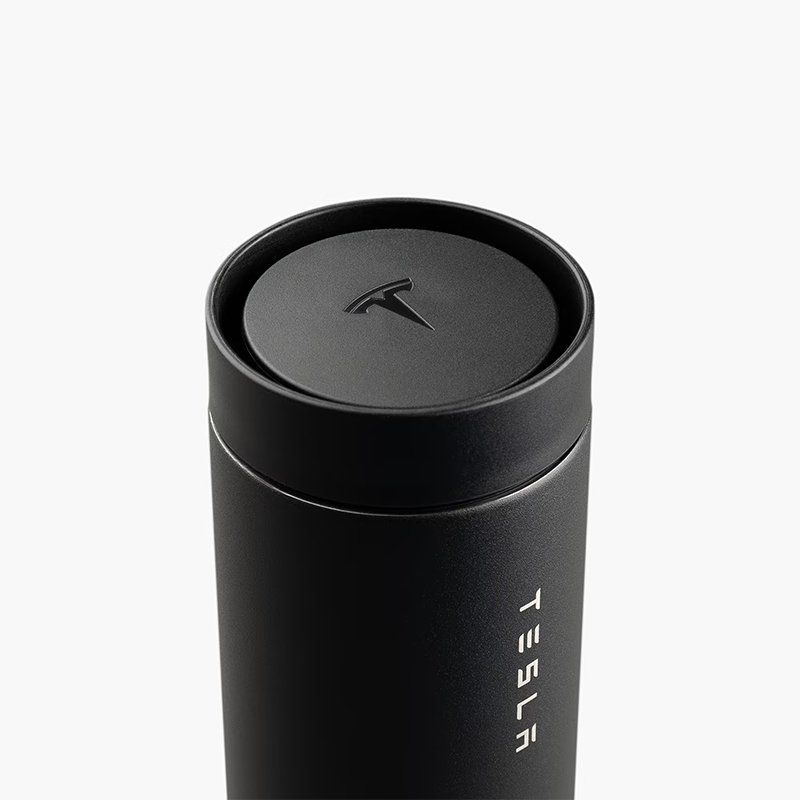 Tesla 테슬라 공식 텀블러 414ml 스테인리스 스틸 벽 뜨겁고 차가운 미끄럼 방지 바닥 검정 - 상세 이미지 2