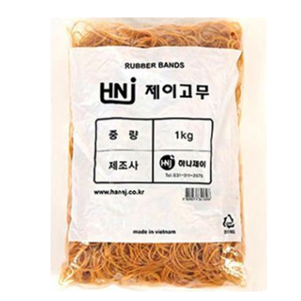 1키로 노랑 노란고무줄 대용량 70x1.3mm - 상품 이미지