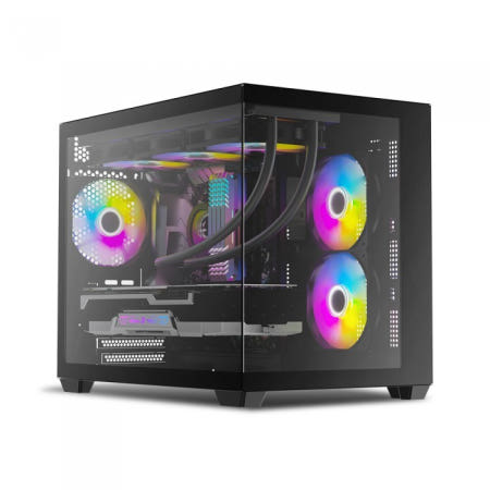 마이크로닉스 마이크로닉스 COOLMAX 크리스탈 (블랙) M-ATX 미니타워 컴퓨터 PC 케이스 어항케이스
