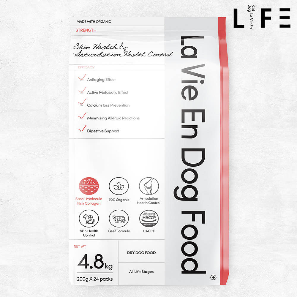 라비앙독 강아지 사료 가수분해 피부 눈물 알러지 개 애견 연어와소고기, 4.8kg, 1개 제품 이미지