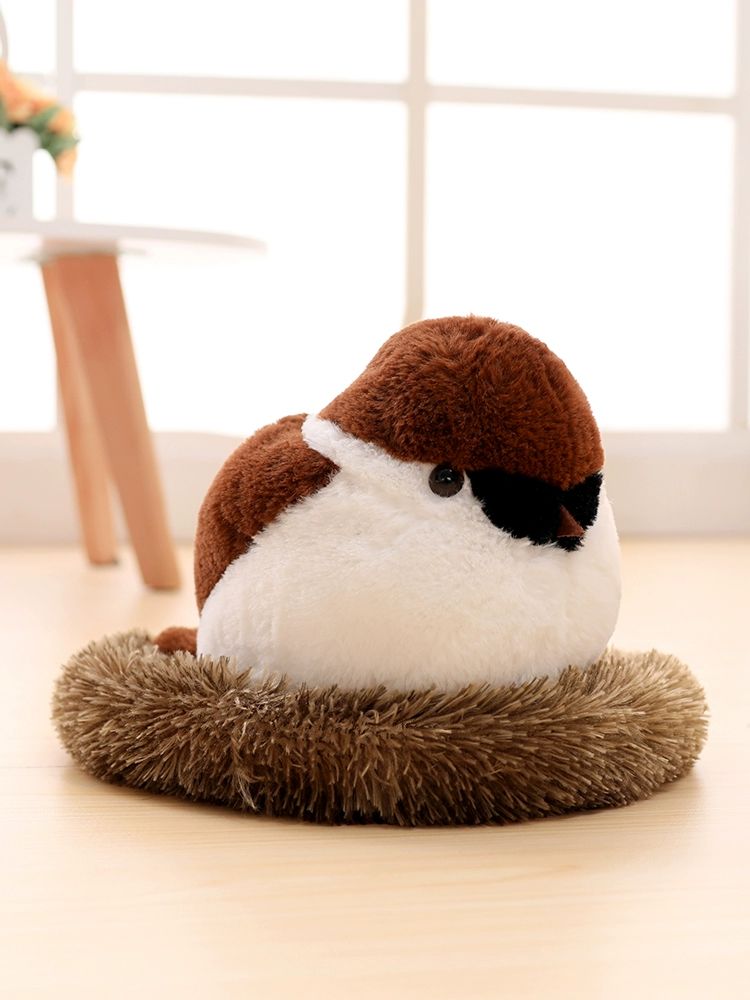 참새 인형 오목눈이새 장식 소품 인테리어 귀여운 뱁새 단참새 소형 25cm - 상품 이미지