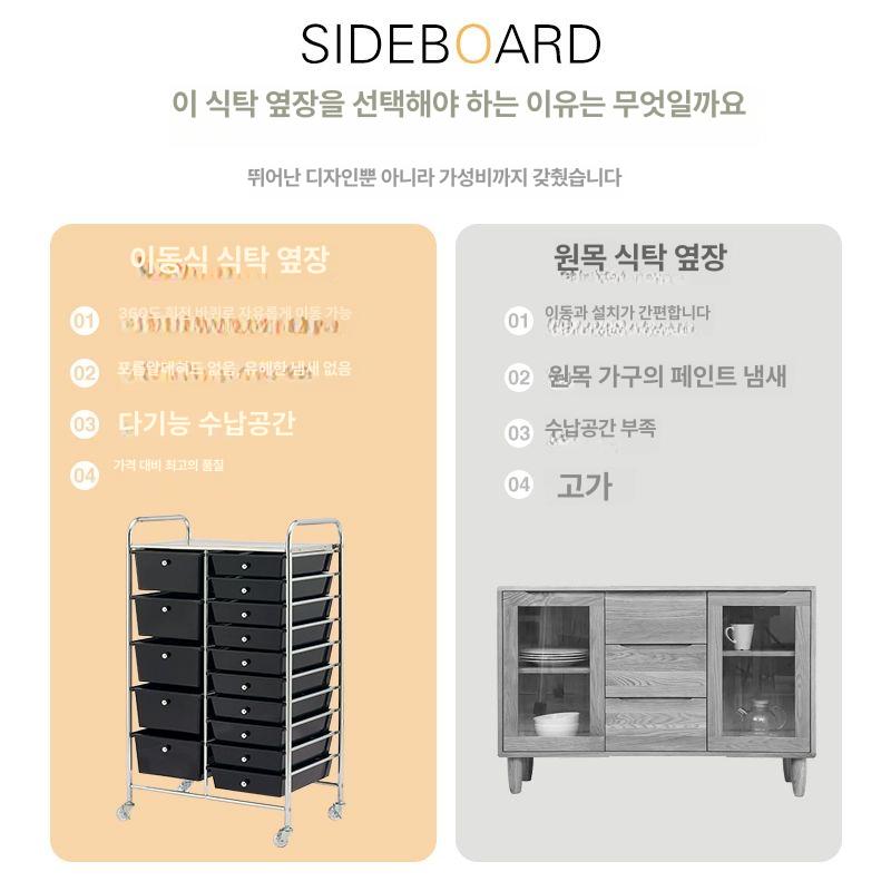 미용실 롯드트레이 웨건트롤리 15단 시술도구 수납카트 - 상세 이미지 3