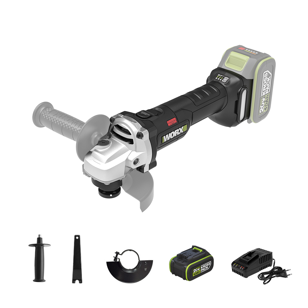웍스 충전 앵글 그라인더 20V 4.0Ah 배터리1개 100mm WU806.5 핸드 제품 이미지