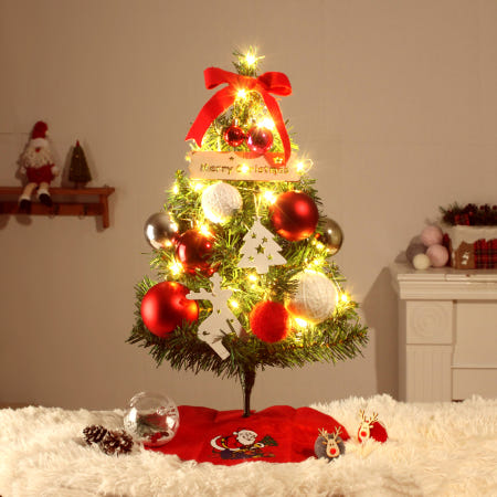 상세참조 BIGHAPPY 고급 60cm 메리앙 스카치 크리스마스 미니 트리 풀세트 전구포함
