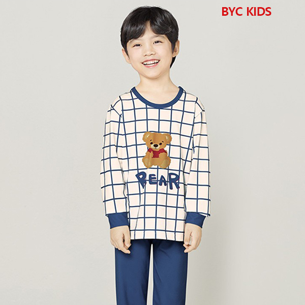 BYC 아동 주니어 겨울 실내복 세트 초등학생 키즈 순면 내복 70호-85호 - 상세 이미지 5