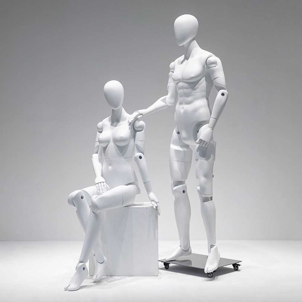 전시용 구체관절 마네킹 매장 진열 의류 포징 연출기 화이트 남성 - 상세 이미지 2