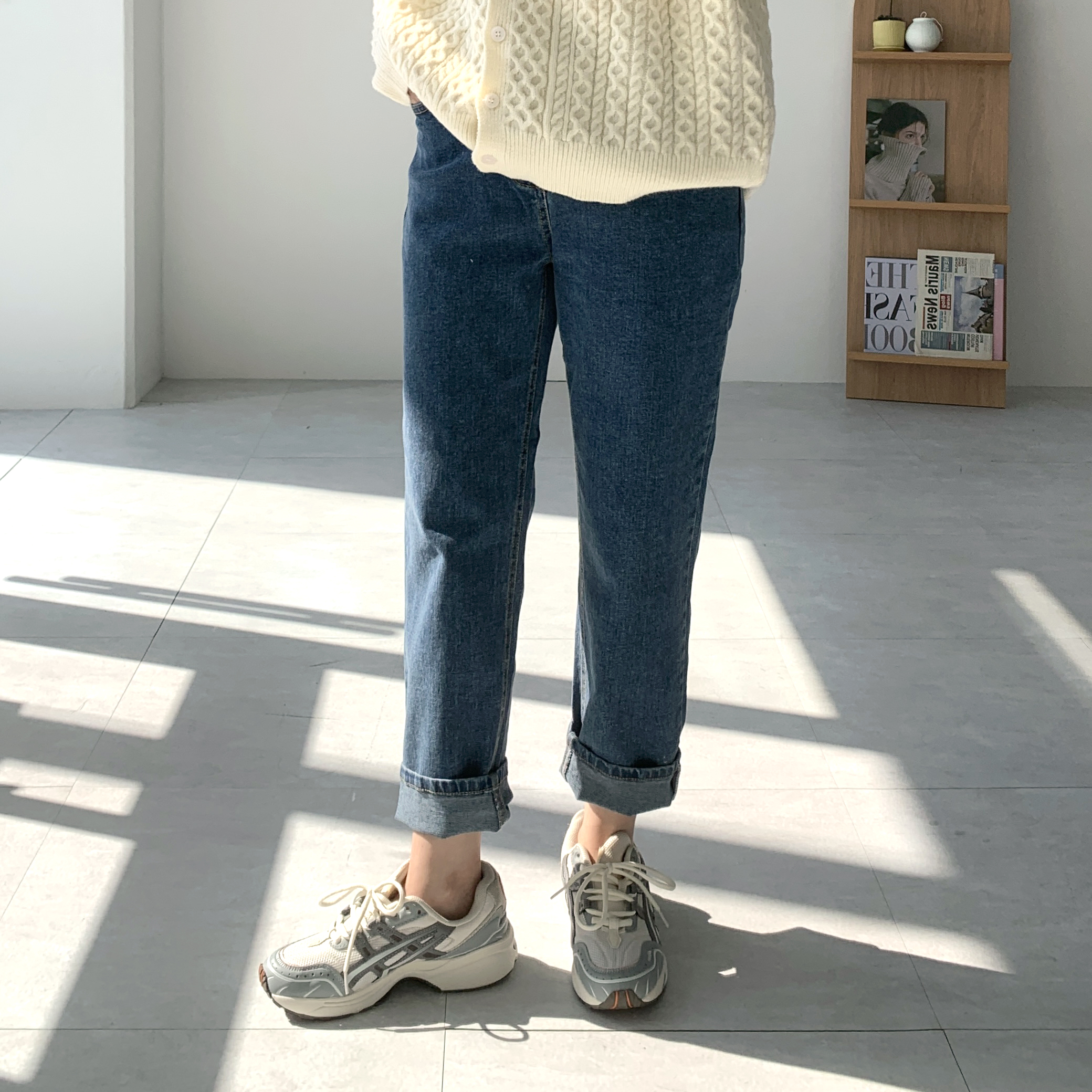 [S-3XL] 밴딩청바지 빅사이즈 흑청바지 - 상세 이미지 2