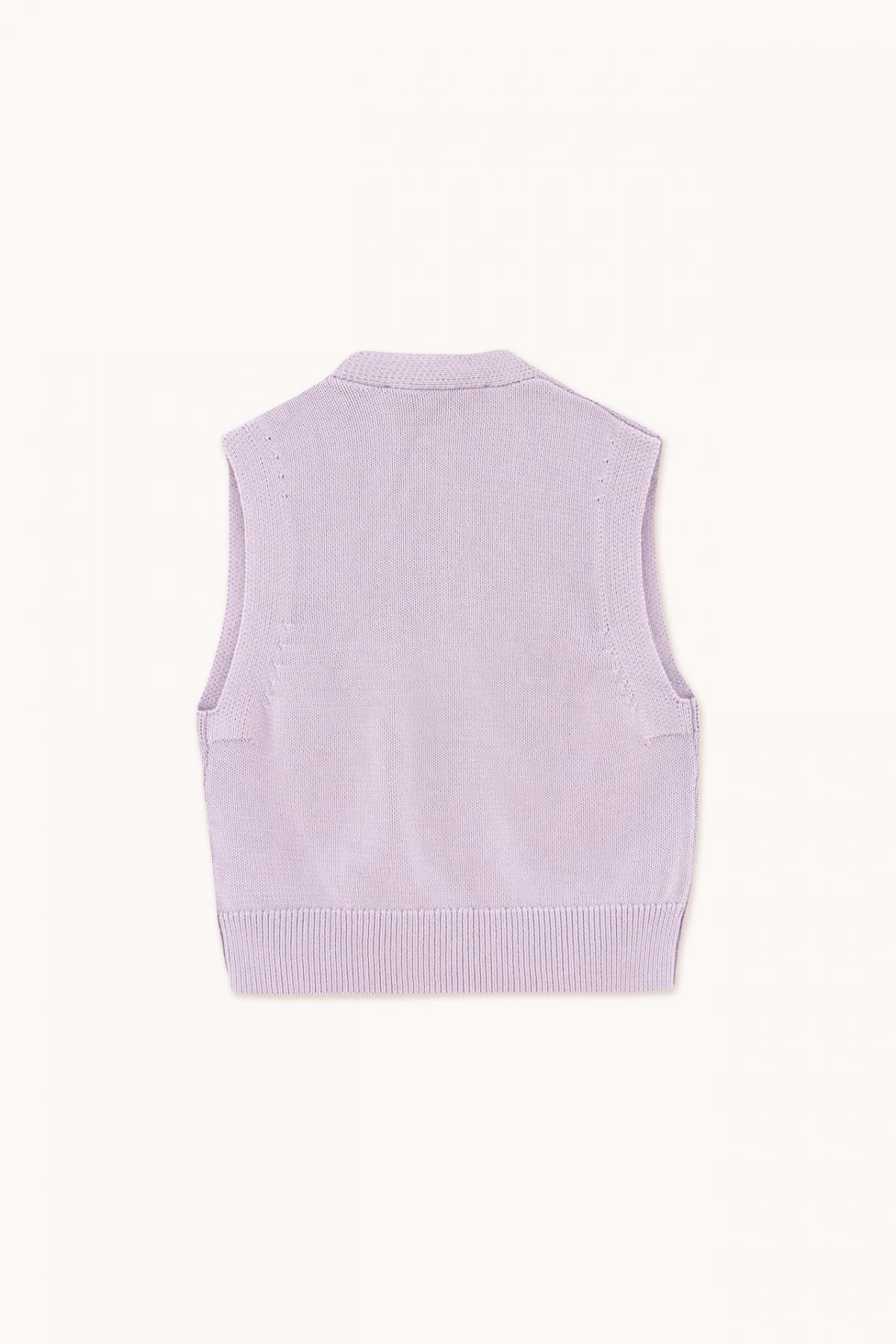 타이니코튼 플라워 자수 니트 베스트 라벤더 컬러 SS24-739L11 ONE COLOR - 상세 이미지 2