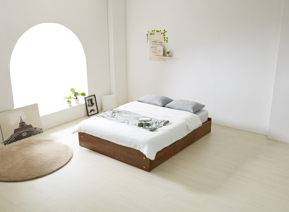 모스 무헤드 통판 원목 침대프레임 리프트 벙커 수납형침대 SS/Q/K