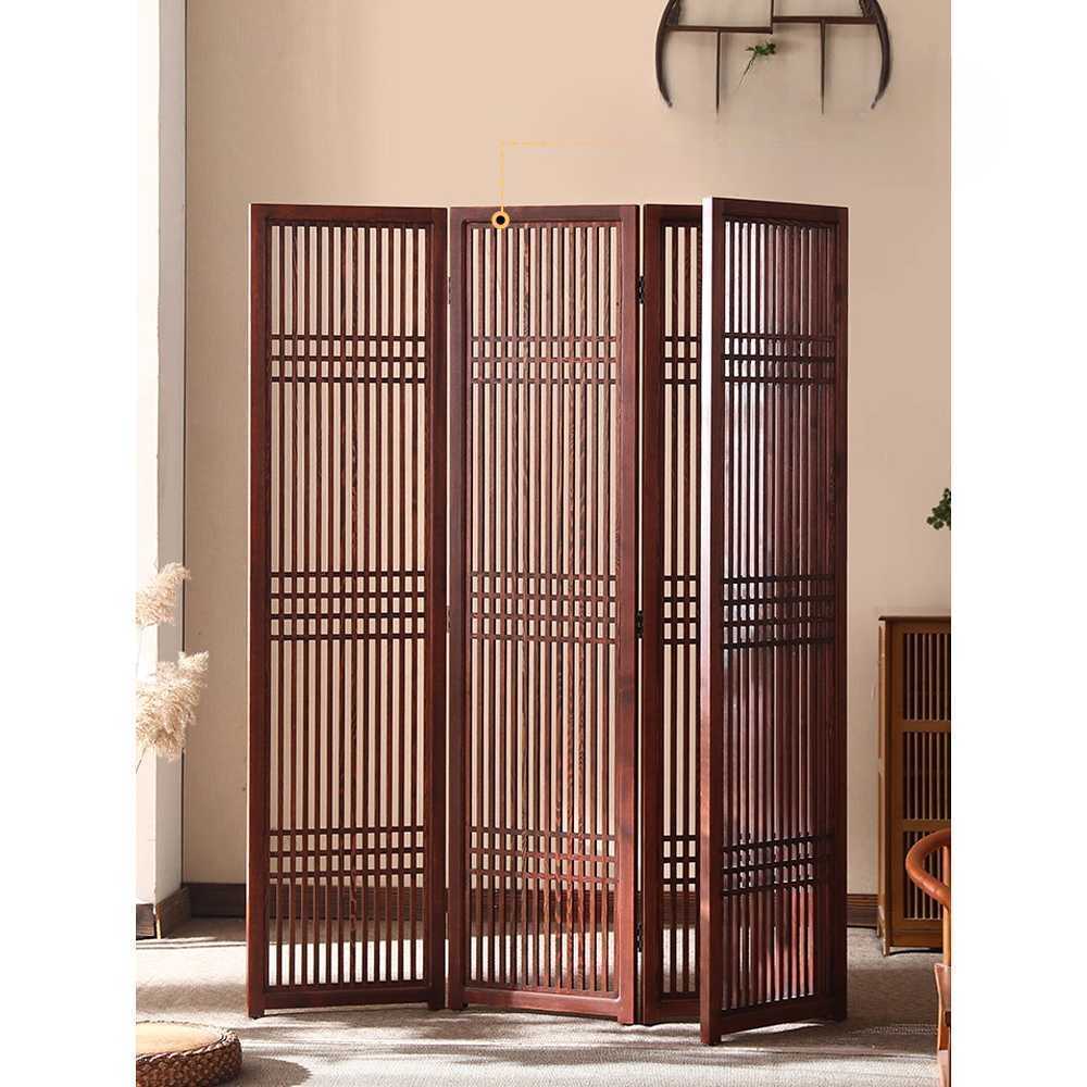 한옥 인테리어 파티션 전통 분위기 공간 분리 가림막 180x180cm (월넛-4패널) - 상세 이미지 2