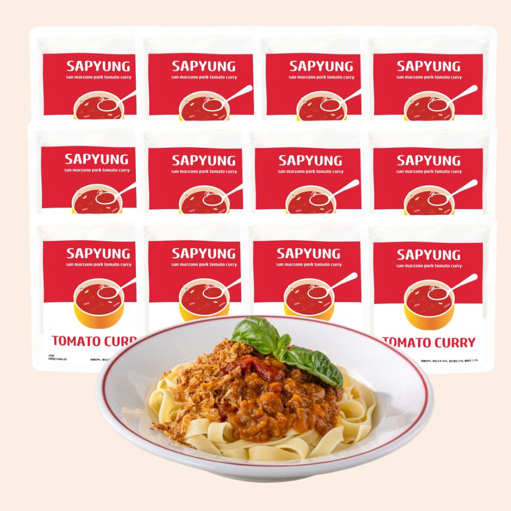 [알림받기 전용] 대용량 물없이 만든 토마토 사평 저수분 카레 180g X 12팩 세트 - 상품 이미지