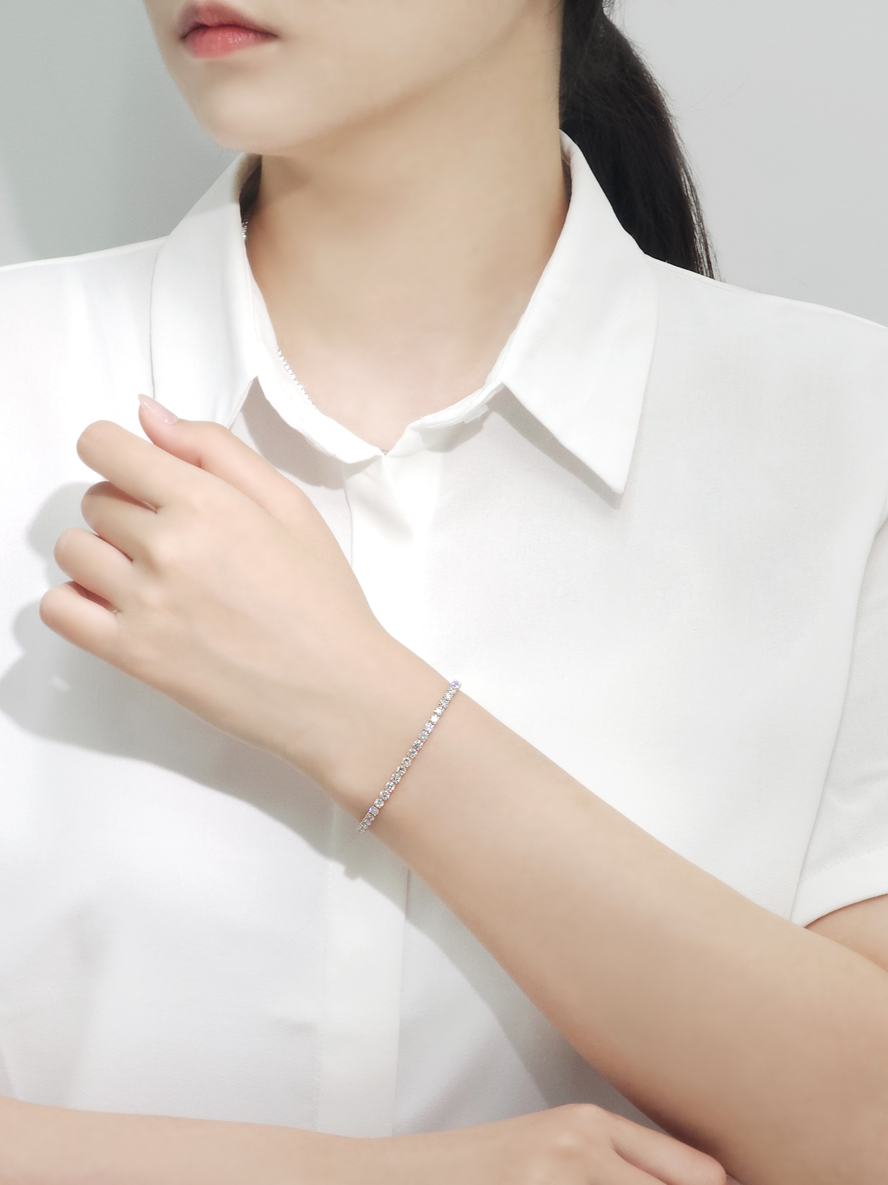 랩다이아 테니스팔찌 1부 3.2mm 신형 4프롱 랩다이아몬드 14k 18k 이미지 7
