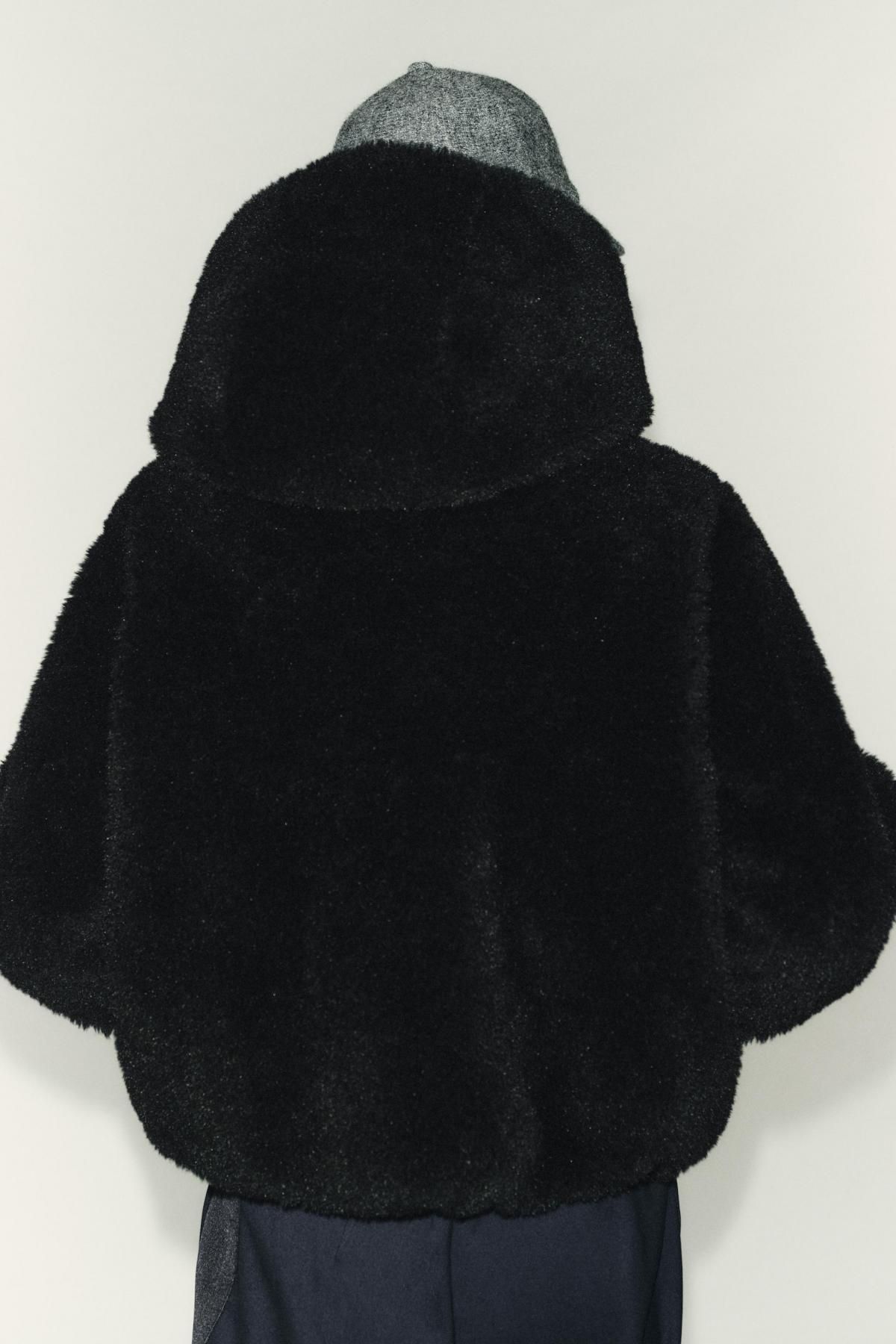 자라 테크니컬 퍼 무스탕 자켓 집업 후디 블랙 8073/332 BLACK - 상세 이미지 5