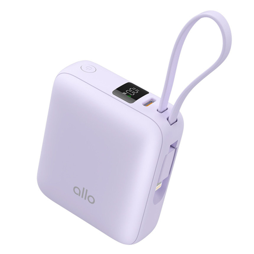 알로코리아 20W 포켓 미니 고속충전 C타입 8핀 보조배터리 10000mAh, 라벤더 사진 1