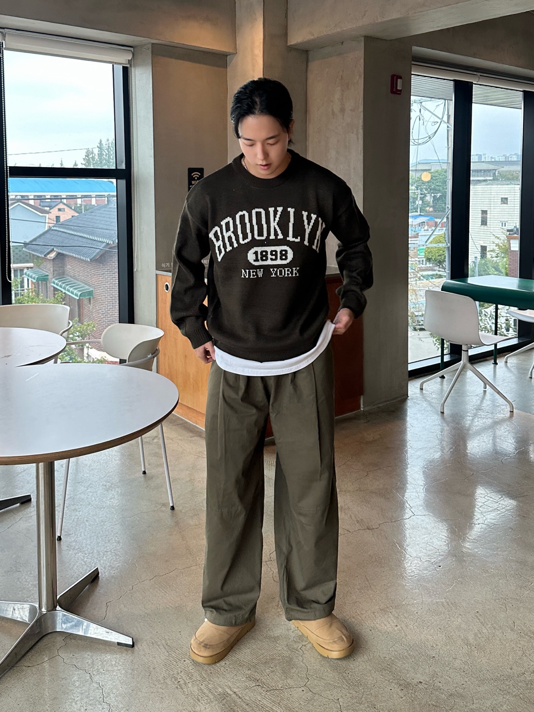 남자가을니트 네이비니트 남자케이블스웨터 이미지 6