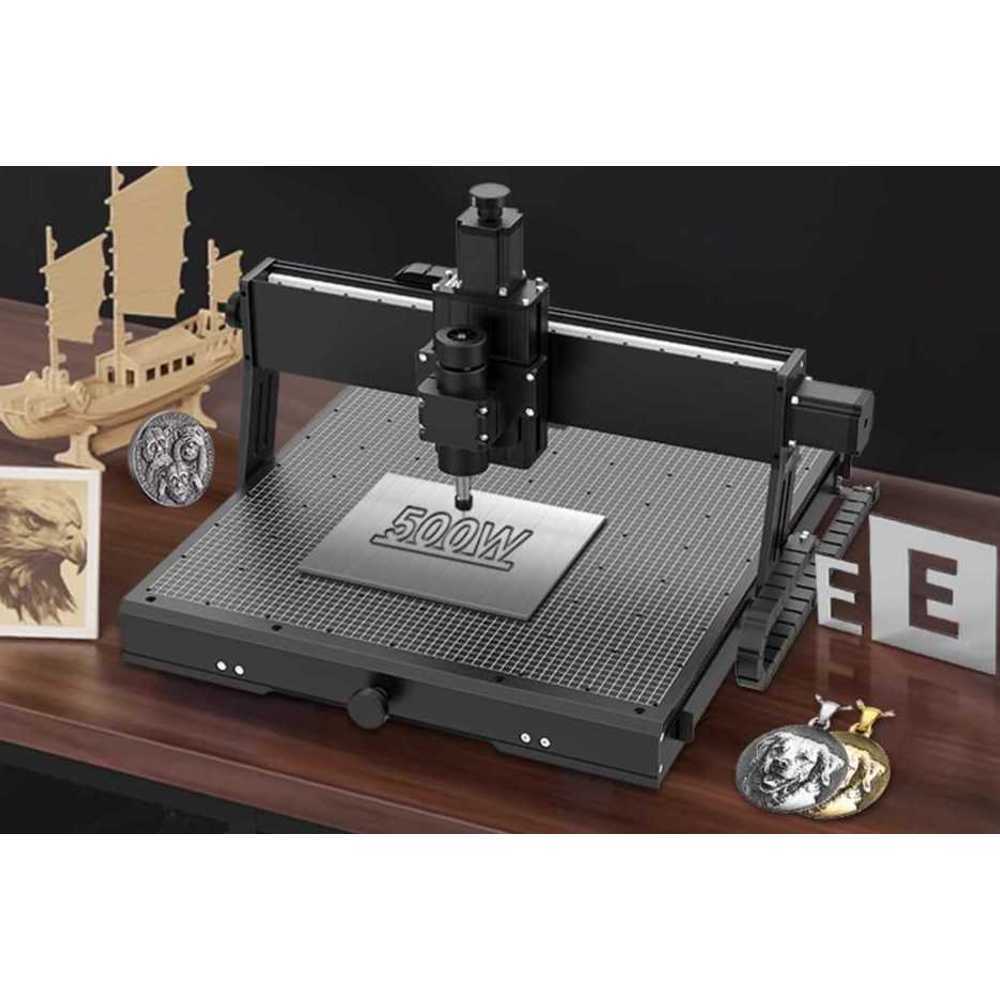 CNC 조각기 목재 아크릴 금속 정밀 가공 자동 절삭기 500w+10w 레이저(원형) - 상품 이미지