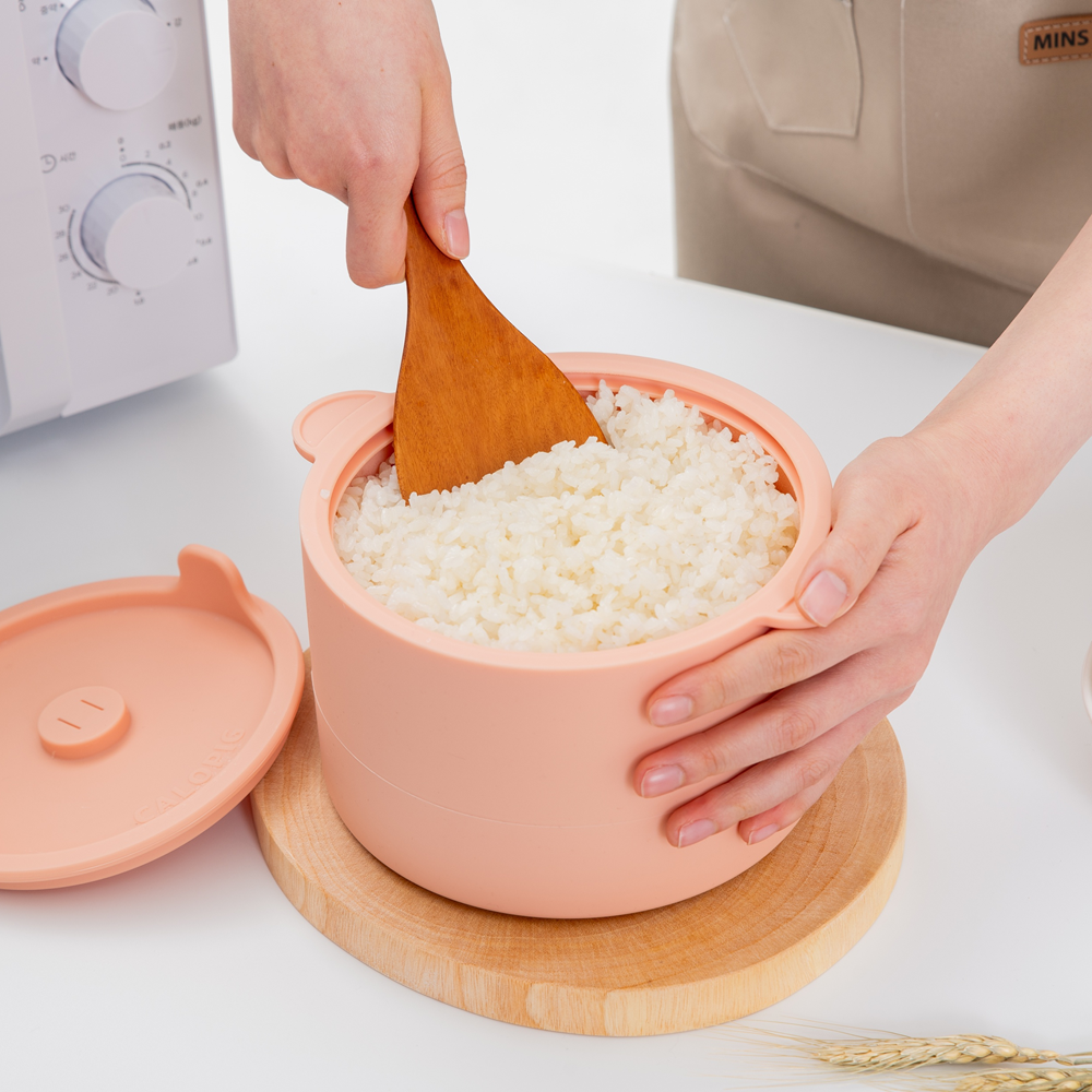 (2+1)칼로피그 실리콘 저당밥솥 전자레인지찜기 혈당관리 저당 저탄수화물 저칼로리 다이어트 전자레인지