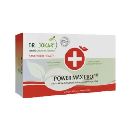 [해외]Dr. Jokar 파워맥스 프로 I 남성 에너지와 힘 L-아르기닌과 아연이 함유된 30캡슐 으로 생식력에 기여 독일산 고용량 프리미엄 품 [B017K4M9UM]