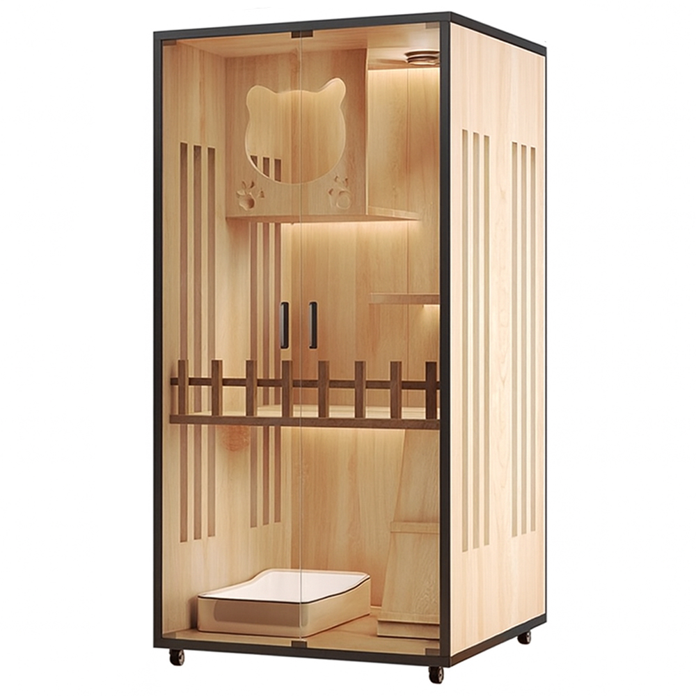 공간녹백 고양이 호텔 캣 타워 폴 원목 빌라 대형 아파트 90x60x120