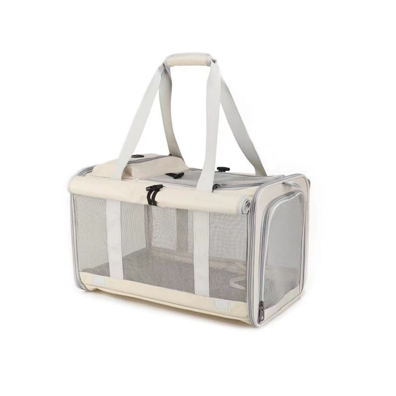 대형 고양이 강아지 대용량 캐리어 휴대용 켄넬 케이지 작은 베이지 커튼 포함 보온 둥지 포함