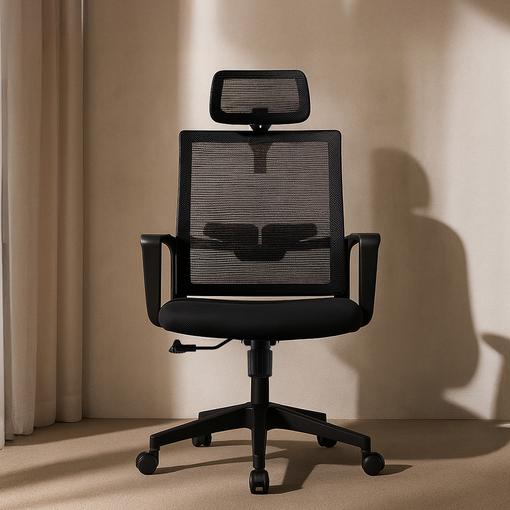 올인홈 의자 공부 학생 사무용 사무실 메쉬 컴퓨터의자 팔걸이고정 블랙 제품 이미지