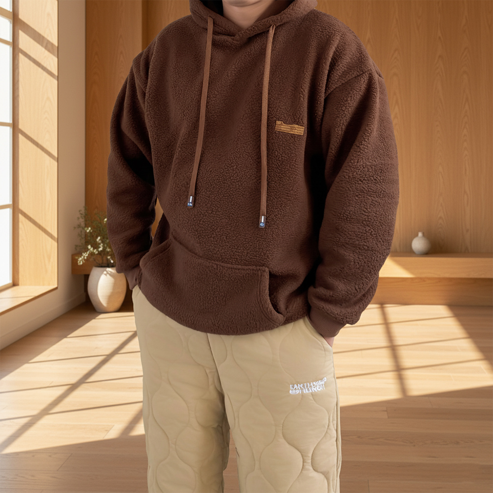 양털후드티 남자오버핏후드티 - 상품 이미지