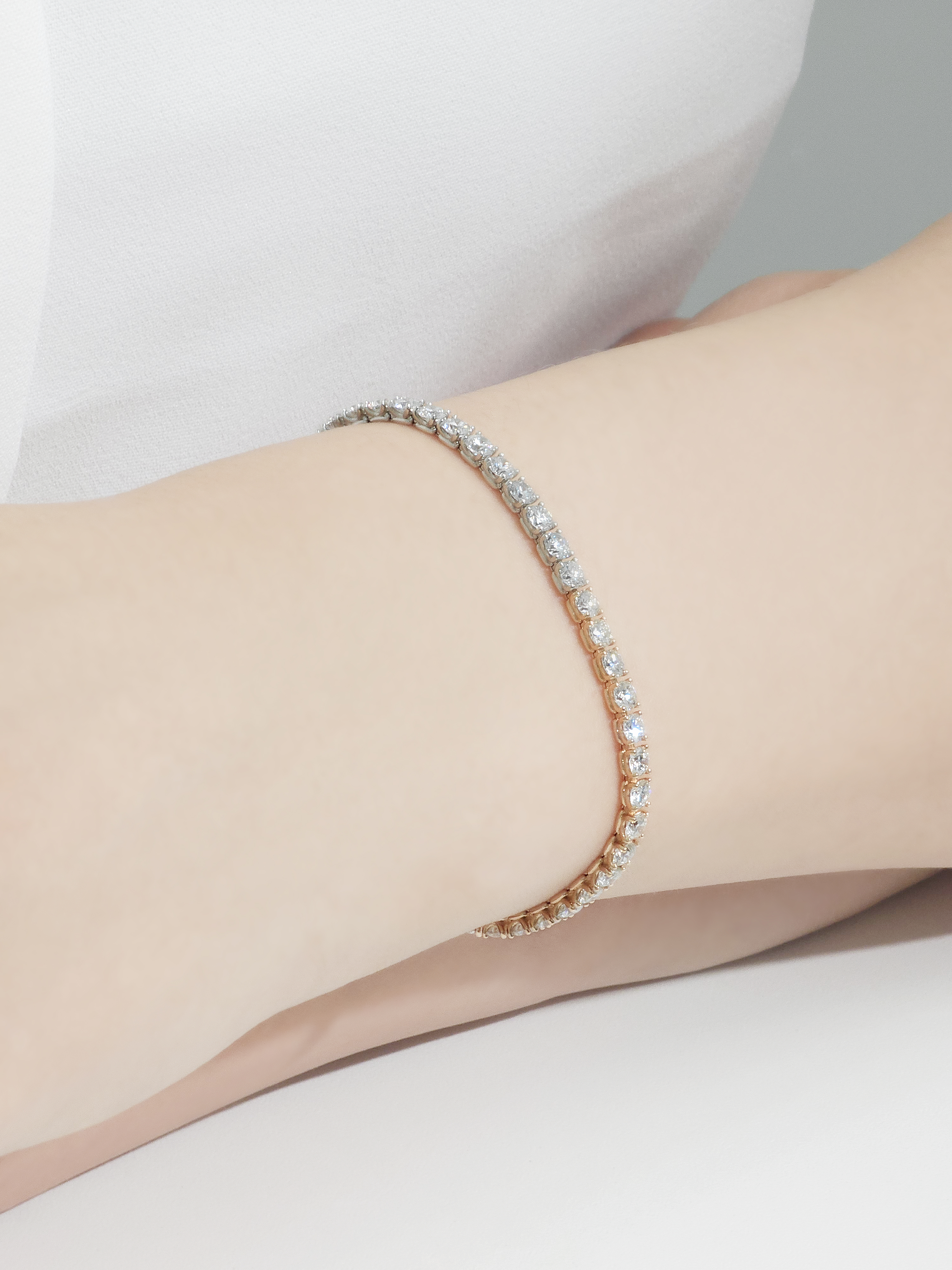랩다이아 테니스팔찌 1부 3.2mm 신형 4프롱 랩다이아몬드 14k 18k 이미지 8