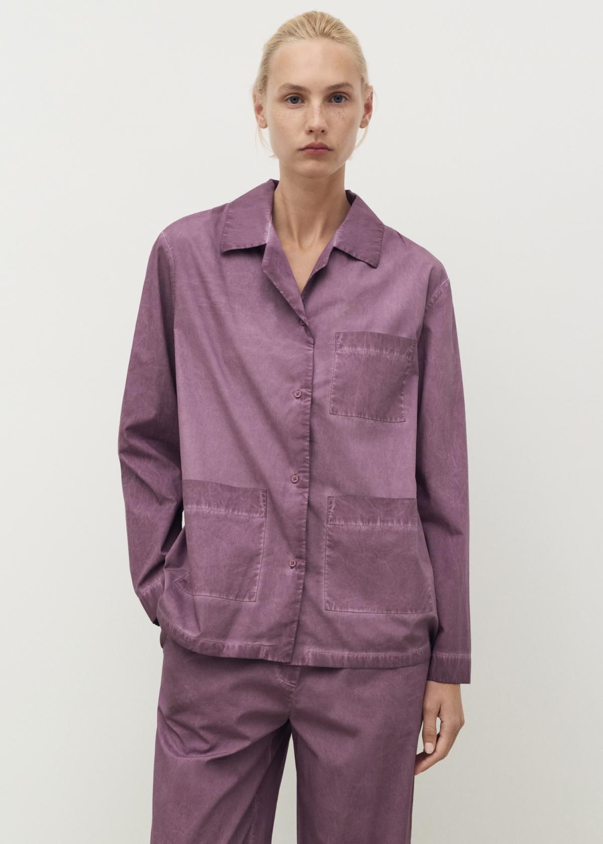 망고 코튼 가먼트다이 스트레이트핏 홈웨어 팬츠 17014112 CIRUELA - 상세 이미지 4