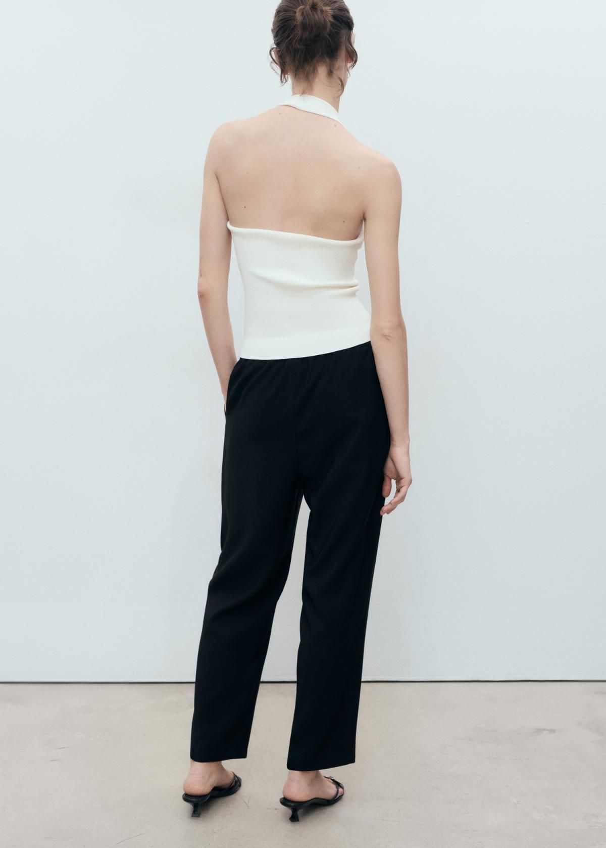 망고 플루이드 테크니컬 밴딩 스트레이트 팬츠 17091171 NEGRO - 상세 이미지 3