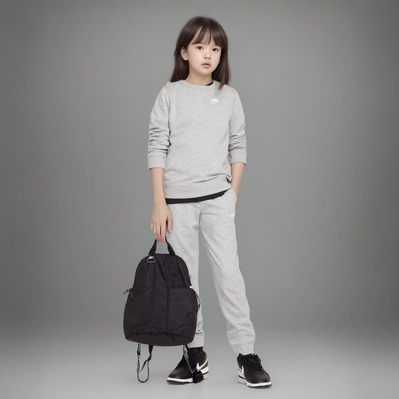 [국내매장판] 나이키 키즈 맨투맨 간절기 초등학생 주니어 긴팔 티셔츠 그레이, XL(80) - 상세 이미지 3