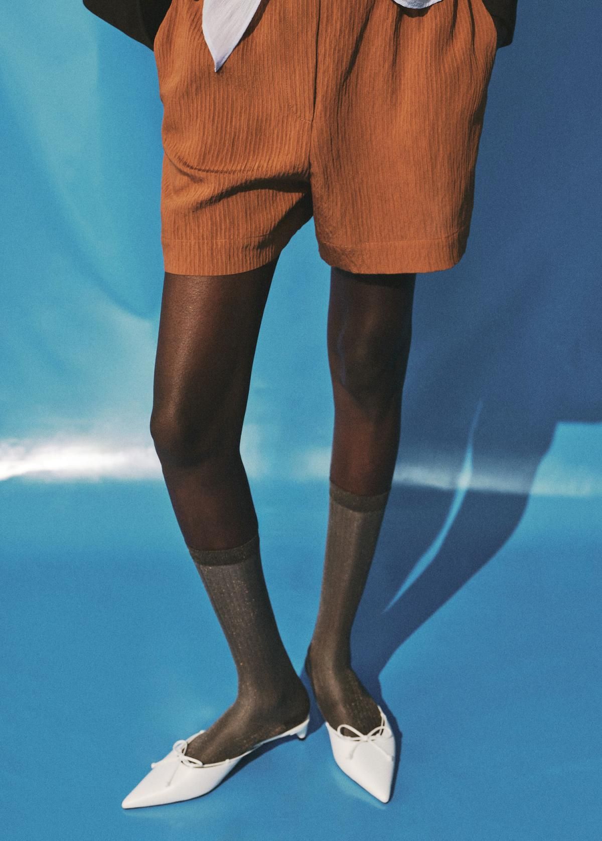 망고 테크니컬 텍스처 브라운 콘트라스트 반바지 17044787 MARRON - 상세 이미지 2