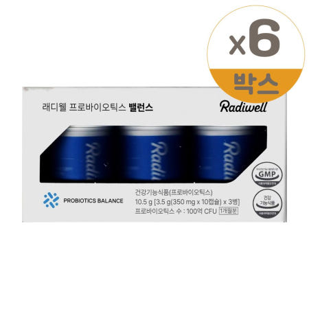 래디웰 프로바이오틱스 밸런스 350mg x 30캡슐 6개