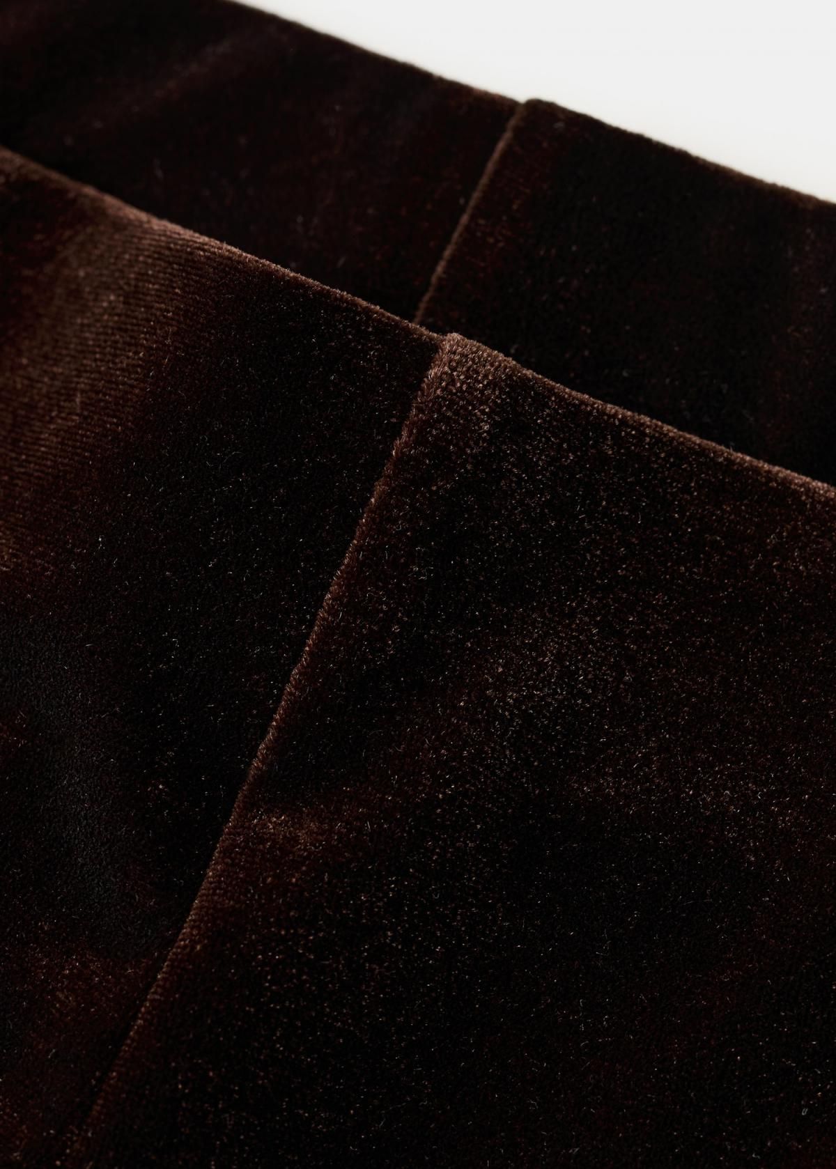 망고 파티 벨벳 와이드 팬츠 17067806 MARRON - 상세 이미지 5