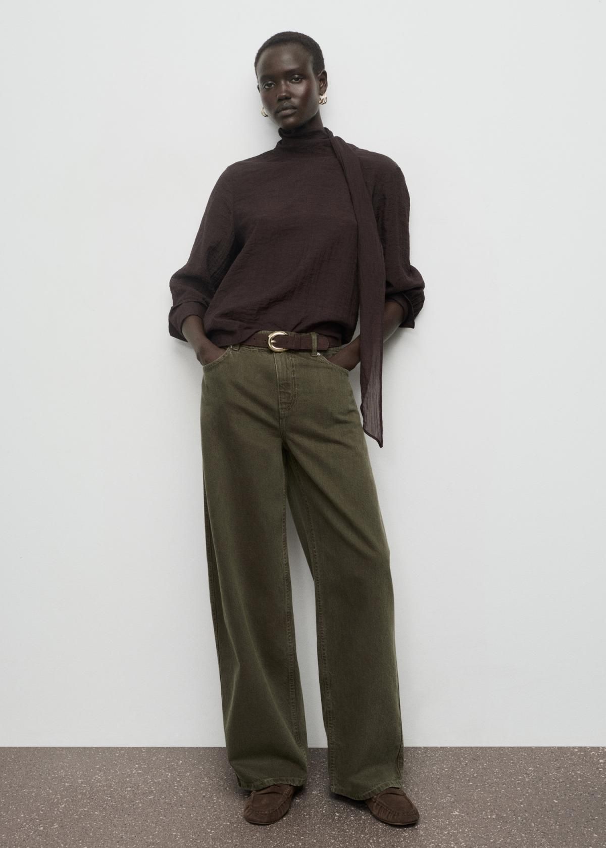 망고 트렌디 배럴핏 로우웨이스트 데님 팬츠 17017821 KHAKI - 상세 이미지 2