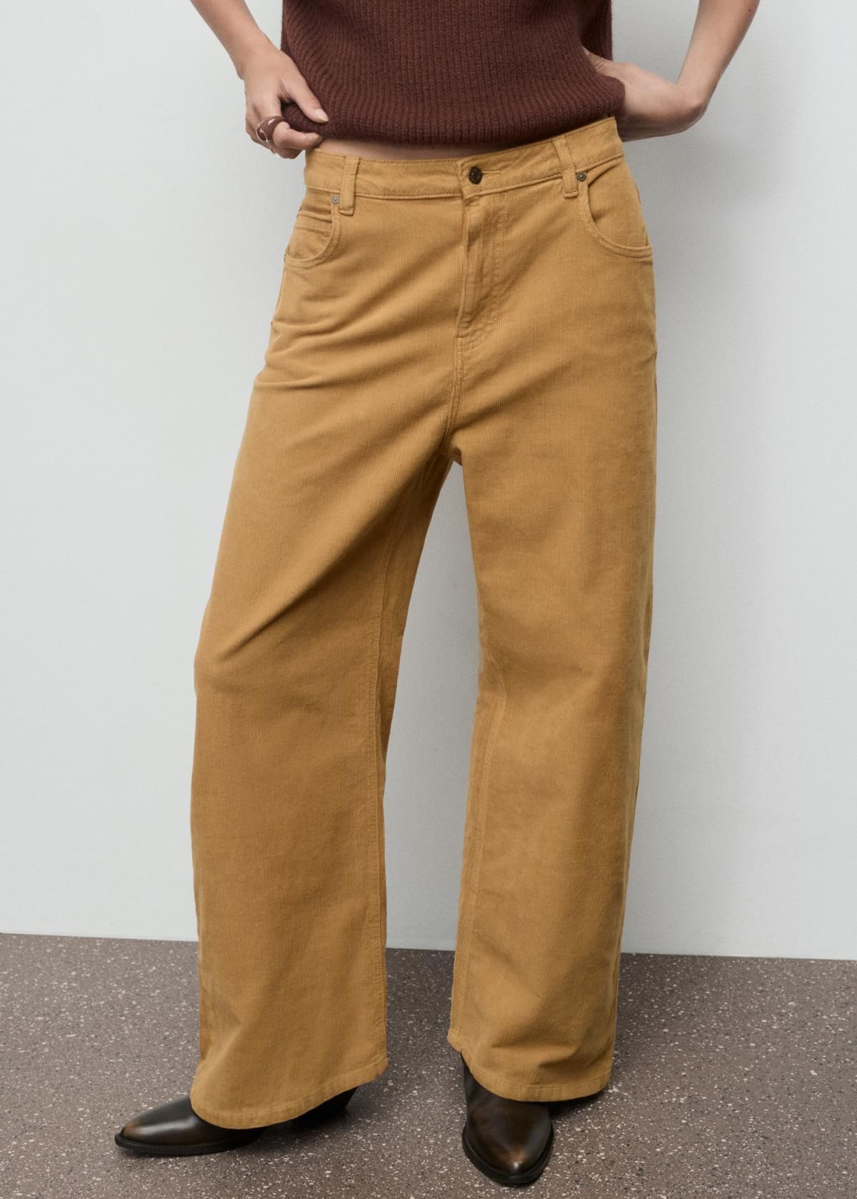 망고 코듀로이 와이드핏 하이웨이스트 팬츠 17015819 CARAMELO - 상품 이미지