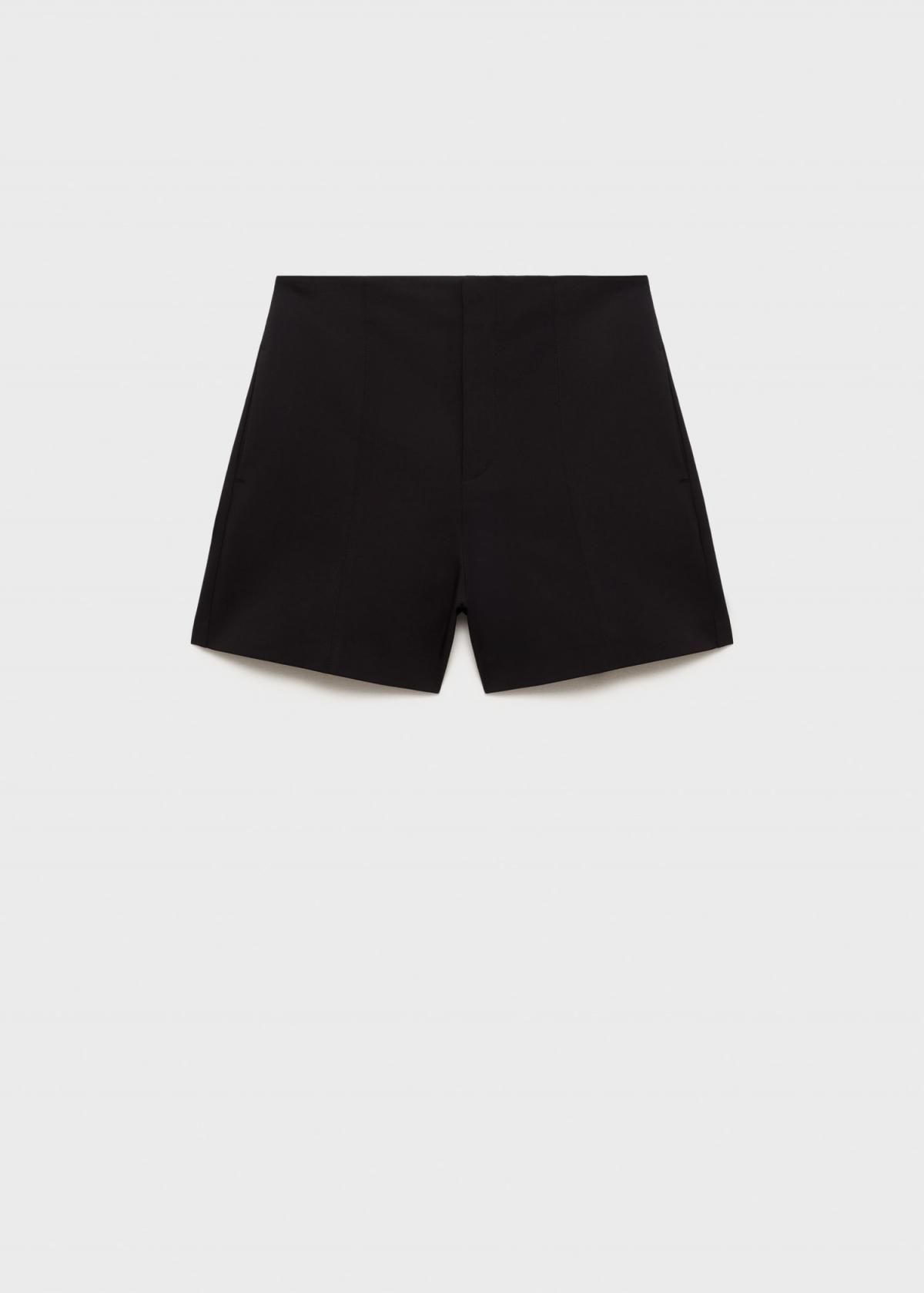 망고 하이웨이스트 오피스 테일러드 쇼츠 17081155 NEGRO - 상품 이미지