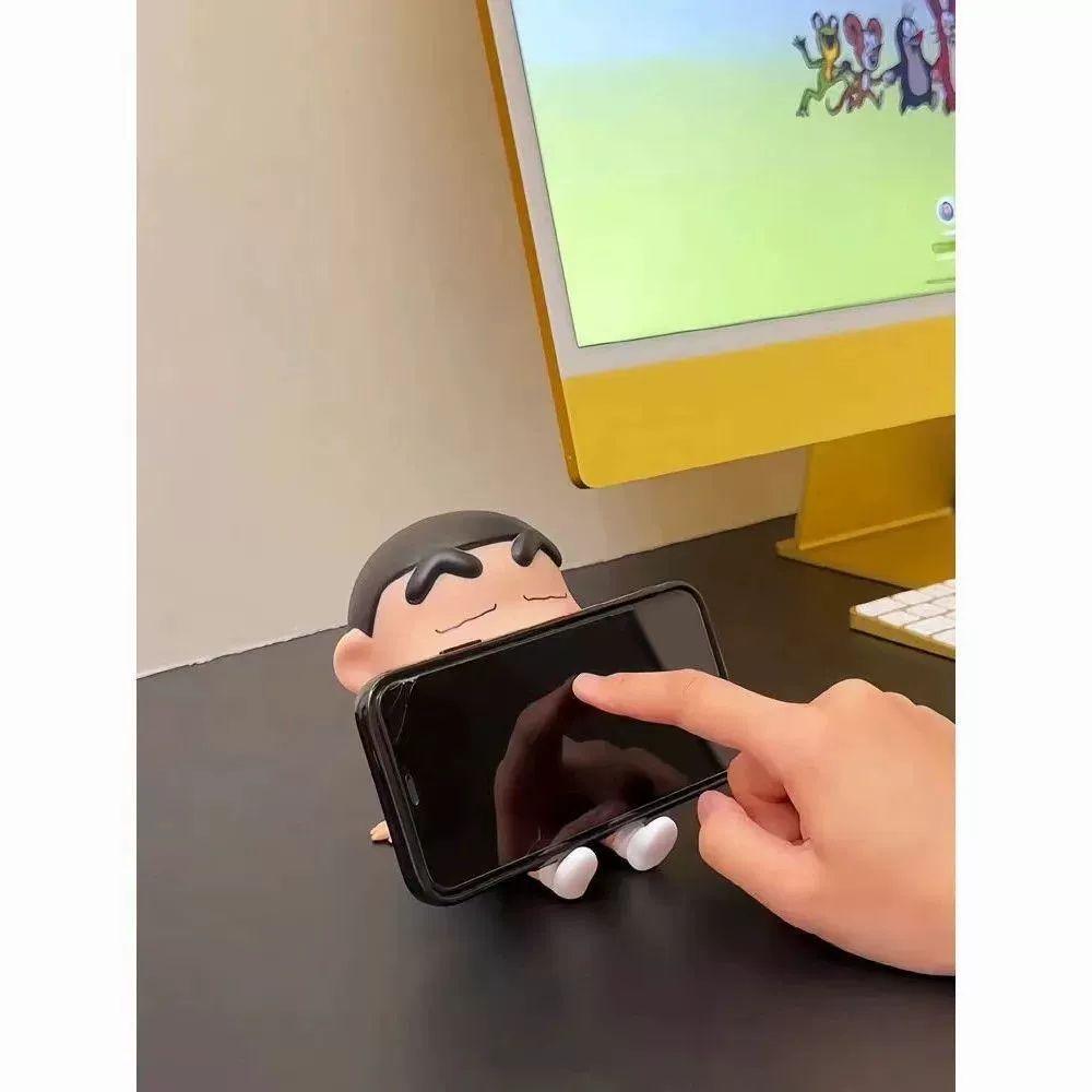 짱구 휴대폰 거치대 홀더 데스크탑 인형 받침대 창의적인 선물 크레용 신짱 - 상세 이미지 2